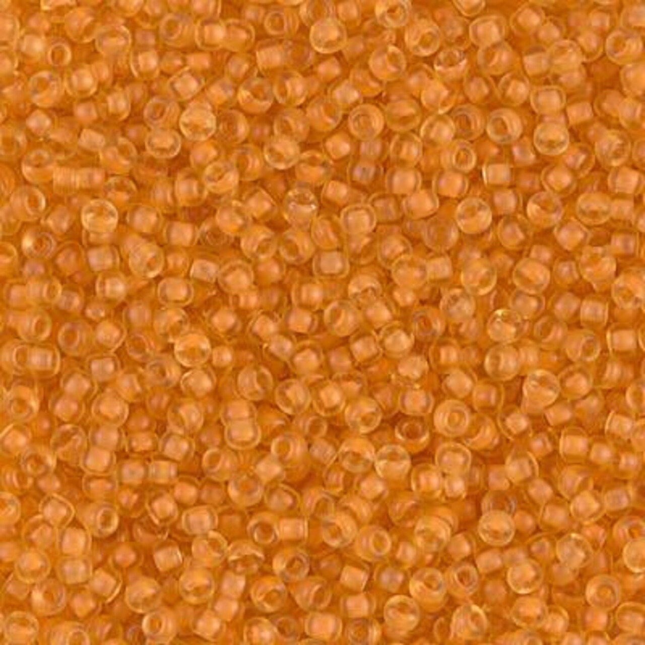 Miyuki 11 Round Seed Bead, 11-1937, Semi-Frosted Apricot Lined Light Topaz, 13 grams
